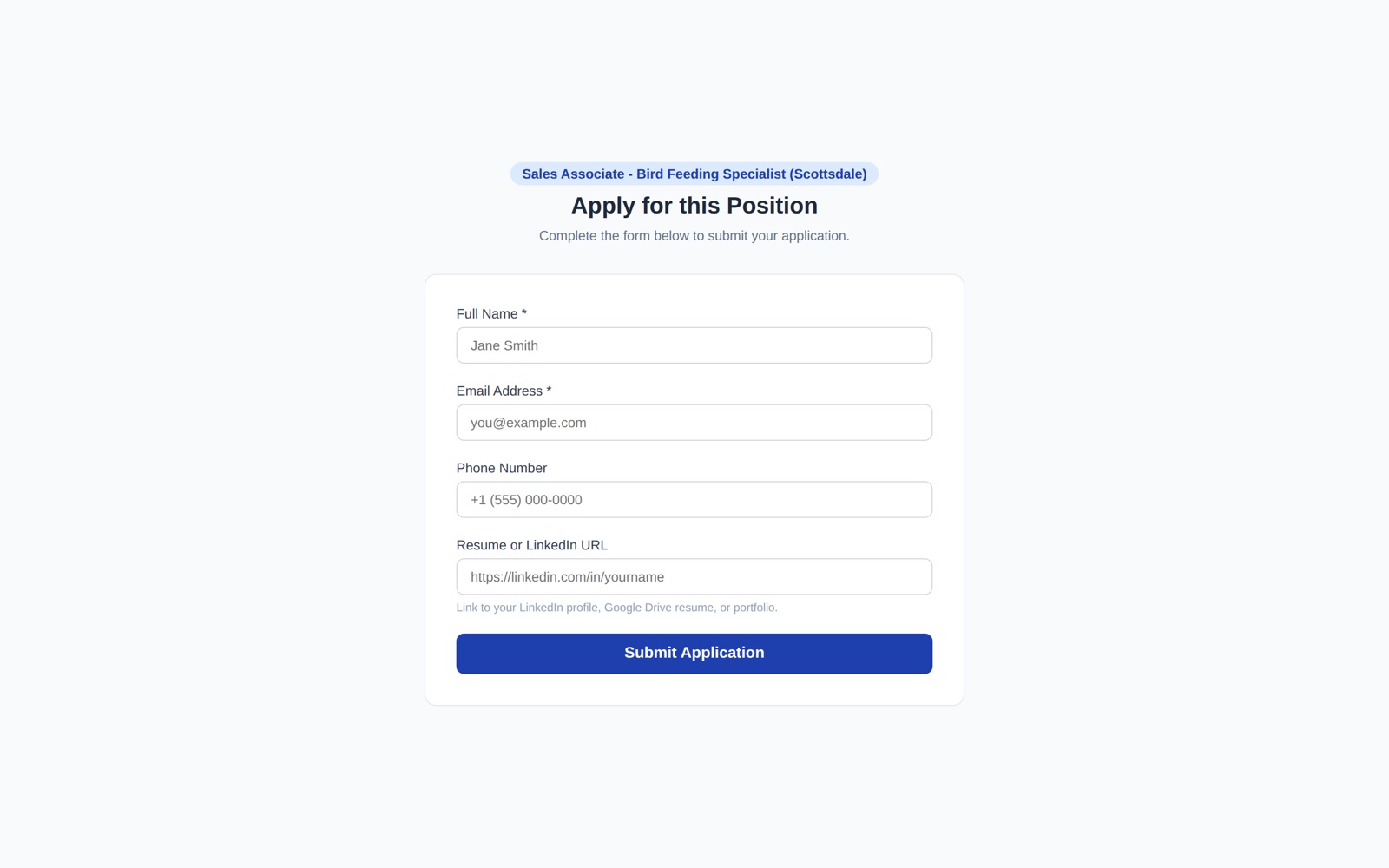 An application worth completing.