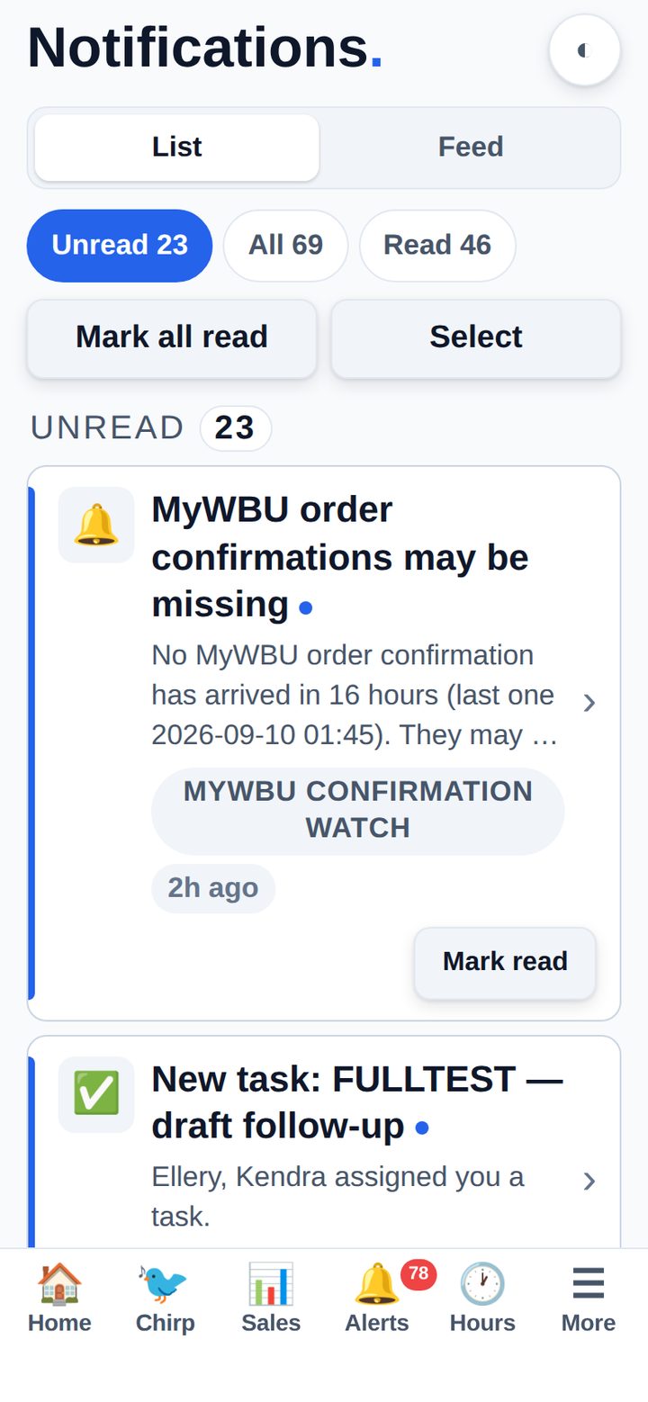 <b>Notifications</b><br>Everything Axis has told you, kept