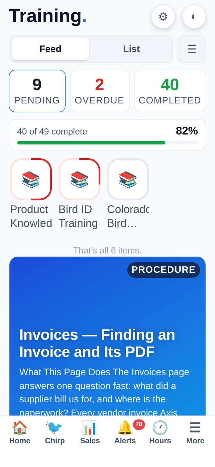 Training rides the same app as everything else.