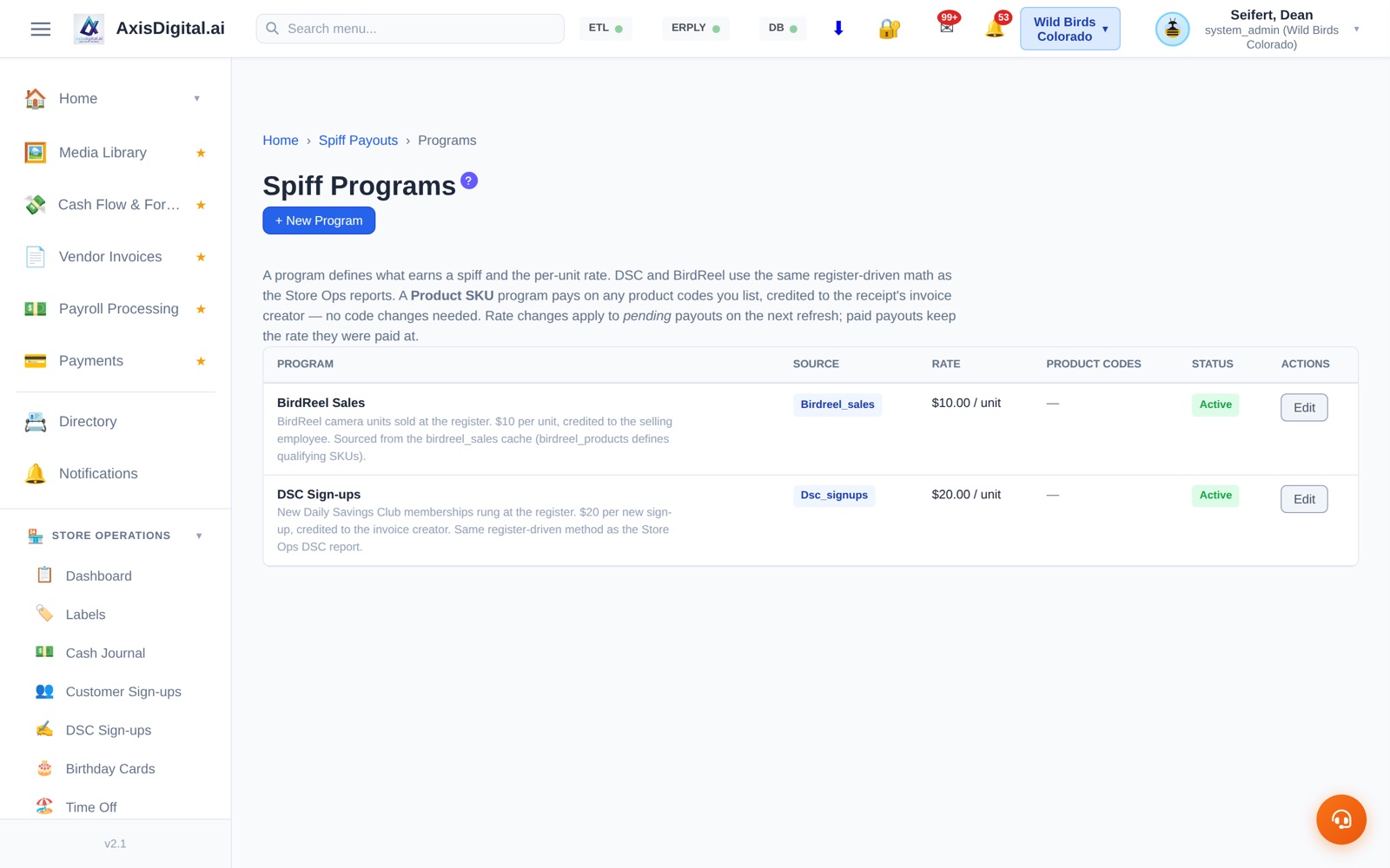 Define what earns a spiff. Axis counts it from the register.
